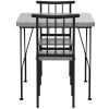 3 Piece Modern Dining Set Grey Wood Table with 2 Chairs