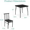 3 Piece Modern Dining Set Black Wood Table with 2 Chairs