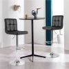 Set of 2 Adjustable Bar Stools Black PU Leather Swivel Seats