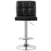 Set of 2 Adjustable Bar Stools Black PU Leather Swivel Seats