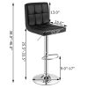 Set of 2 Adjustable Bar Stools Black PU Leather Swivel Seats