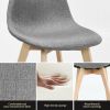 Set of 2 Mid Century Modern Gray Linen Dining Chairs