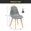 Set of 2 Mid Century Modern Gray Linen Dining Chairs