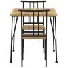 3 Piece Modern Dining Set Wood Top Table with 2 Chairs