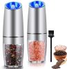 Gravity Activated Electric Salt and Pepper Grinder Set Adjustable Coarseness