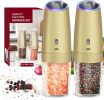 Gravity Electric Salt and Pepper Grinder Set Rechargeable 2 Speed