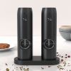 Set of 2 Electric Salt and Pepper Grinders USB Rechargeable