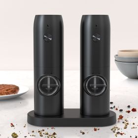 Set of 2 Electric Salt and Pepper Grinders USB Rechargeable