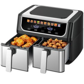 Dual Basket Air Fryer Oven Digital Control Clear View Window