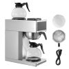 Commercial 12 Cup Drip Coffee Maker with 2 Glass Carafes
