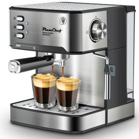 PlumChef Espresso Machine 20 Bar with Milk Frother Steam Wand