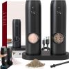Set of 2 Electric Salt and Pepper Grinders USB Rechargeable