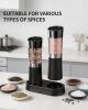Electric Salt and Pepper Grinder Set Gravity Activated with LED Light