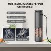 2 Pack Electric Salt and Pepper Grinder Set Battery Powered