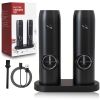 Electric Salt and Pepper Grinder Set 2 Pack Adjustable Coarseness