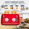 Vintage 4 Slice Toaster with Dual Control Red Stainless Steel