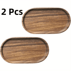 Japanese Style Wooden Serving Trays 2pcs Set for Home Kitchen Use (Option: 2PCS)