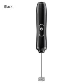 Handheld Electric Milk Frother Coffee Foam Maker Whisk (Color: Black)