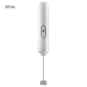 Handheld Electric Milk Frother Coffee Foam Maker Whisk (Color: White)