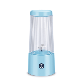 350ml Portable Electric Juicer Blender USB Rechargeable 4 Blades (Color: Blue)