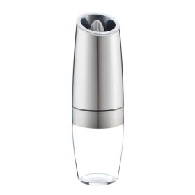 Electric Salt and Pepper Grinder Set Stainless Steel Gravity Mill (Color: 1pcs Silver)