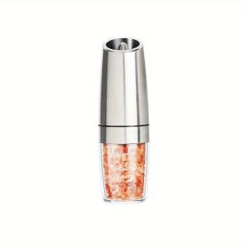 Electric Gravity Salt and Pepper Grinder Adjustable Coarseness (Items: 1pc Silver)