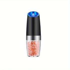 Electric Gravity Salt and Pepper Grinder Adjustable Coarseness (Items: 1pc Black)