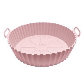 Air Fryer Silicone Pot Reusable Liner Basket Food Safe Accessory (Color: 1PCS Pink)