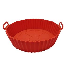 Air Fryer Silicone Pot Reusable Liner Basket Food Safe Accessory (Color: 1PCS Crimson)