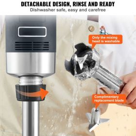 Commercial Immersion Blender 500W Heavy Duty Stick Mixer 10 or 20 Inch (Rod Size: 20 inch)