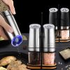 Electric Salt and Pepper Grinder Set Stainless Steel Gravity Mill